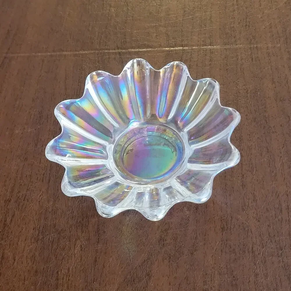 Vintage Federal Glass Celestial Iridescent bowl 6inches diameter starburst